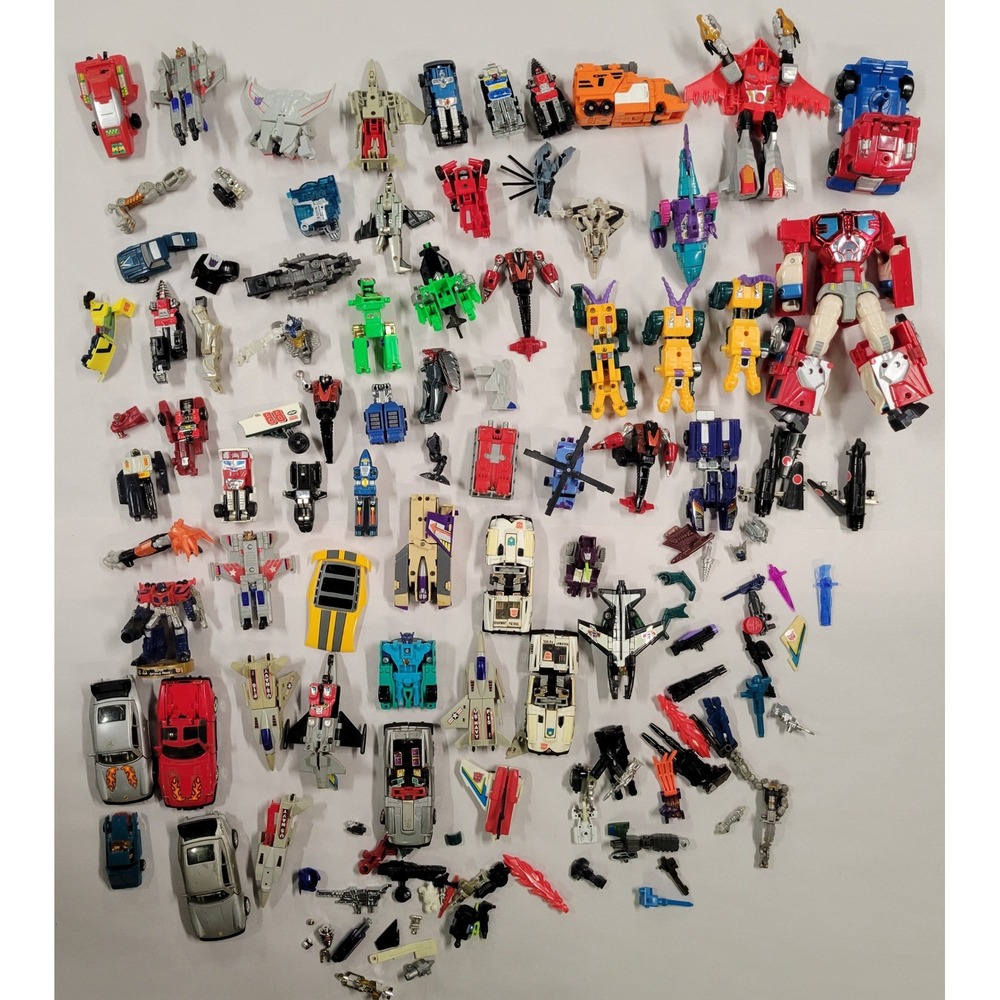 Vintage Transformers GoBots Action Figure Lot 1980s 2000s Parts Pieces